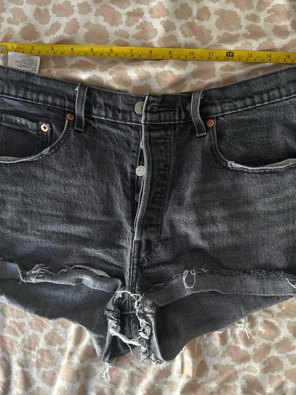 Levi's Black Washed Denim Cutoff Jean Shorts